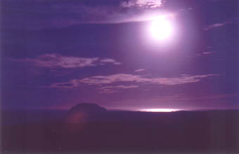 image of full moon over Iwo
